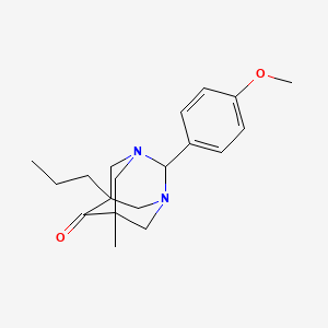 molecular formula C19H26N2O2 B5687022 2-(4-methoxyphenyl)-5-methyl-7-propyl-1,3-diazatricyclo[3.3.1.1~3,7~]decan-6-one 