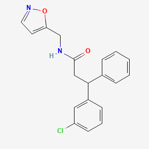 3-(3-chlorophenyl)-N-(isoxazol-5-ylmethyl)-3-phenylpropanamide