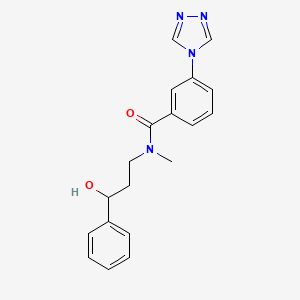molecular formula C19H20N4O2 B5687079 N-(3-hydroxy-3-phenylpropyl)-N-methyl-3-(4H-1,2,4-triazol-4-yl)benzamide 