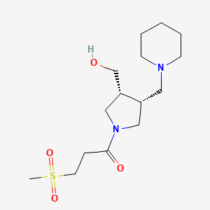 molecular formula C15H28N2O4S B5687081 [(3R*,4R*)-1-[3-(methylsulfonyl)propanoyl]-4-(1-piperidinylmethyl)-3-pyrrolidinyl]methanol 