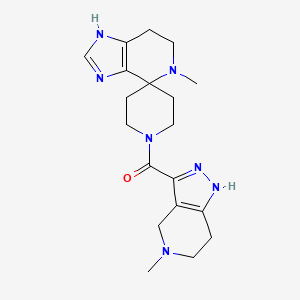 molecular formula C19H27N7O B5687088 5-methyl-1'-[(5-methyl-4,5,6,7-tetrahydro-1H-pyrazolo[4,3-c]pyridin-3-yl)carbonyl]-1,5,6,7-tetrahydrospiro[imidazo[4,5-c]pyridine-4,4'-piperidine] 