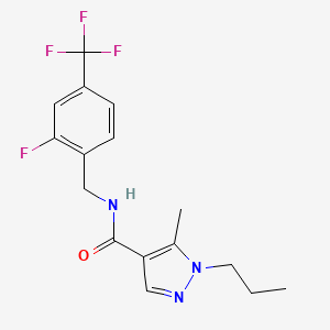 molecular formula C16H17F4N3O B5687102 N-[2-fluoro-4-(trifluoromethyl)benzyl]-5-methyl-1-propyl-1H-pyrazole-4-carboxamide 