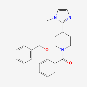 molecular formula C23H25N3O2 B5687109 1-[2-(benzyloxy)benzoyl]-4-(1-methyl-1H-imidazol-2-yl)piperidine 