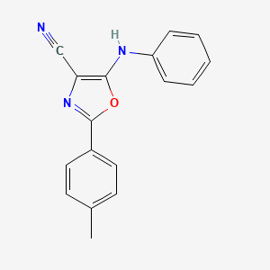 molecular formula C17H13N3O B5687124 5-anilino-2-(4-methylphenyl)-1,3-oxazole-4-carbonitrile 