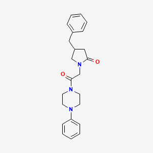 molecular formula C23H27N3O2 B5687132 4-benzyl-1-[2-oxo-2-(4-phenylpiperazin-1-yl)ethyl]pyrrolidin-2-one 