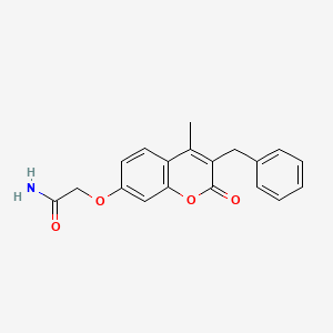 molecular formula C19H17NO4 B5687145 2-[(3-benzyl-4-methyl-2-oxo-2H-chromen-7-yl)oxy]acetamide 