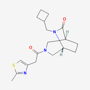 molecular formula C18H25N3O2S B5687148 (1S*,5R*)-6-(cyclobutylmethyl)-3-[(2-methyl-1,3-thiazol-4-yl)acetyl]-3,6-diazabicyclo[3.2.2]nonan-7-one 