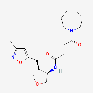 4-azepan-1-yl-N-{(3R*,4S*)-4-[(3-methylisoxazol-5-yl)methyl]tetrahydrofuran-3-yl}-4-oxobutanamide