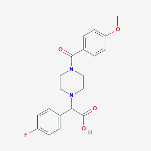 molecular formula C20H21FN2O4 B5687193 (4-fluorophenyl)[4-(4-methoxybenzoyl)piperazin-1-yl]acetic acid 