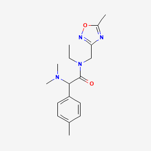 molecular formula C17H24N4O2 B5687207 2-(dimethylamino)-N-ethyl-N-[(5-methyl-1,2,4-oxadiazol-3-yl)methyl]-2-(4-methylphenyl)acetamide 