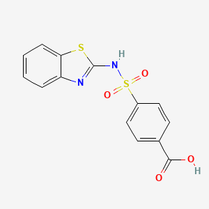 molecular formula C14H10N2O4S2 B5687209 4-[(1,3-benzothiazol-2-ylamino)sulfonyl]benzoic acid 