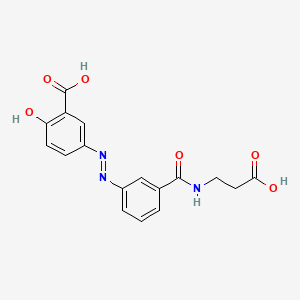 molecular formula C17H15N3O6 B568721 5-[[3-(2-Carboxyethylcarbamoyl)phenyl]diazenyl]-2-hydroxybenzoic acid CAS No. 1798395-96-6