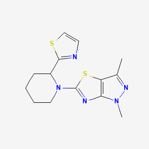 molecular formula C14H17N5S2 B5687210 1,3-dimethyl-5-[2-(1,3-thiazol-2-yl)piperidin-1-yl]-1H-pyrazolo[3,4-d][1,3]thiazole 
