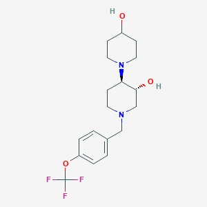 molecular formula C18H25F3N2O3 B5687216 (3'R*,4'R*)-1'-[4-(trifluoromethoxy)benzyl]-1,4'-bipiperidine-3',4-diol 