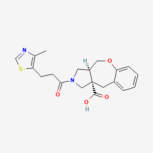 (3aS*,10aS*)-2-[3-(4-methyl-1,3-thiazol-5-yl)propanoyl]-2,3,3a,4-tetrahydro-1H-[1]benzoxepino[3,4-c]pyrrole-10a(10H)-carboxylic acid