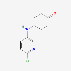 molecular formula C11H13ClN2O B568723 4-(6-氯吡啶-3-基氨基)环己酮 CAS No. 1131605-28-1
