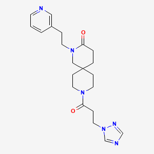 molecular formula C21H28N6O2 B5687236 2-(2-pyridin-3-ylethyl)-9-[3-(1H-1,2,4-triazol-1-yl)propanoyl]-2,9-diazaspiro[5.5]undecan-3-one 