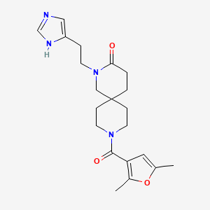molecular formula C21H28N4O3 B5687248 9-(2,5-dimethyl-3-furoyl)-2-[2-(1H-imidazol-4-yl)ethyl]-2,9-diazaspiro[5.5]undecan-3-one 