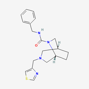 molecular formula C19H24N4OS B5687267 (1S*,5R*)-N-benzyl-3-(1,3-thiazol-4-ylmethyl)-3,6-diazabicyclo[3.2.2]nonane-6-carboxamide 