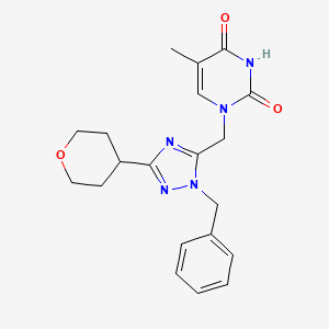 1-{[1-benzyl-3-(tetrahydro-2H-pyran-4-yl)-1H-1,2,4-triazol-5-yl]methyl}-5-methylpyrimidine-2,4(1H,3H)-dione