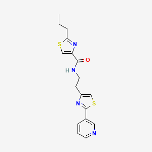 molecular formula C17H18N4OS2 B5687288 2-propyl-N-{2-[2-(3-pyridinyl)-1,3-thiazol-4-yl]ethyl}-1,3-thiazole-4-carboxamide 