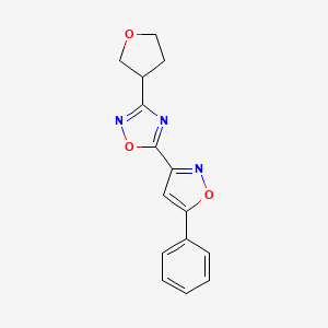 molecular formula C15H13N3O3 B5687295 5-(5-phenylisoxazol-3-yl)-3-(tetrahydrofuran-3-yl)-1,2,4-oxadiazole 