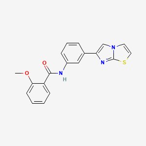 molecular formula C19H15N3O2S B5687296 N-(3-imidazo[2,1-b][1,3]thiazol-6-ylphenyl)-2-methoxybenzamide 