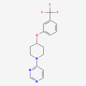 molecular formula C16H16F3N3O B5687321 4-{4-[3-(trifluoromethyl)phenoxy]piperidin-1-yl}pyrimidine 
