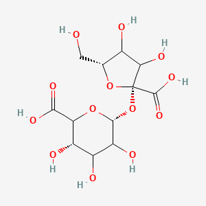 molecular formula C12H18O13 B568734 (3S,6R)-6-[(2R,5R)-2-carboxy-3,4-dihydroxy-5-(hydroxymethyl)oxolan-2-yl]oxy-3,4,5-trihydroxyoxane-2-carboxylic acid CAS No. 155533-83-8