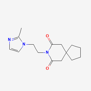 molecular formula C15H21N3O2 B5687350 8-[2-(2-methyl-1H-imidazol-1-yl)ethyl]-8-azaspiro[4.5]decane-7,9-dione 