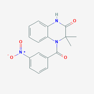 molecular formula C17H15N3O4 B5687414 3,3-dimethyl-4-(3-nitrobenzoyl)-3,4-dihydro-2(1H)-quinoxalinone 
