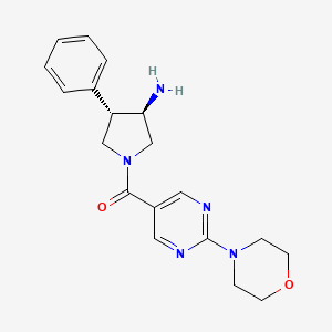 molecular formula C19H23N5O2 B5687421 (3R*,4S*)-1-[(2-morpholin-4-ylpyrimidin-5-yl)carbonyl]-4-phenylpyrrolidin-3-amine 
