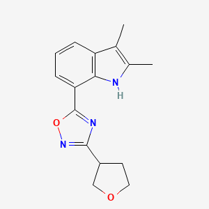 molecular formula C16H17N3O2 B5687434 2,3-dimethyl-7-[3-(tetrahydrofuran-3-yl)-1,2,4-oxadiazol-5-yl]-1H-indole 