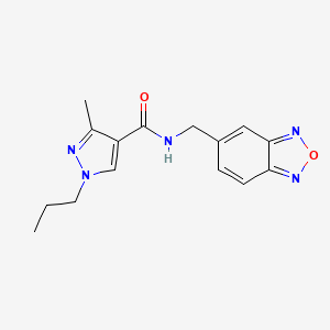 molecular formula C15H17N5O2 B5687437 N-(2,1,3-benzoxadiazol-5-ylmethyl)-3-methyl-1-propyl-1H-pyrazole-4-carboxamide 