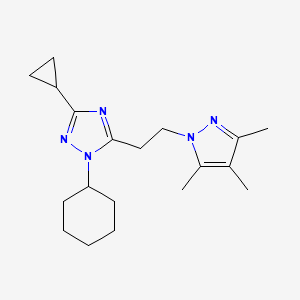 molecular formula C19H29N5 B5687447 1-cyclohexyl-3-cyclopropyl-5-[2-(3,4,5-trimethyl-1H-pyrazol-1-yl)ethyl]-1H-1,2,4-triazole 