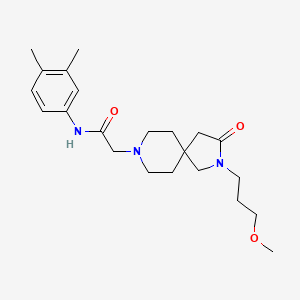 molecular formula C22H33N3O3 B5687454 N-(3,4-dimethylphenyl)-2-[2-(3-methoxypropyl)-3-oxo-2,8-diazaspiro[4.5]dec-8-yl]acetamide 