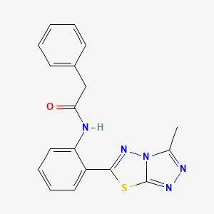 molecular formula C18H15N5OS B5687462 N-[2-(3-methyl[1,2,4]triazolo[3,4-b][1,3,4]thiadiazol-6-yl)phenyl]-2-phenylacetamide 