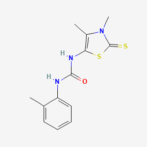 molecular formula C13H15N3OS2 B5687477 N-(3,4-dimethyl-2-thioxo-2,3-dihydro-1,3-thiazol-5-yl)-N'-(2-methylphenyl)urea 
