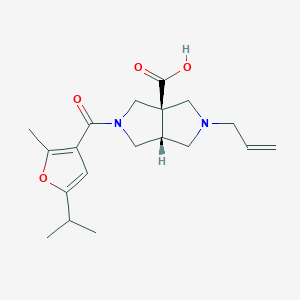 molecular formula C19H26N2O4 B5687530 (3aR*,6aR*)-2-allyl-5-(5-isopropyl-2-methyl-3-furoyl)hexahydropyrrolo[3,4-c]pyrrole-3a(1H)-carboxylic acid 