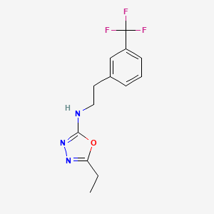 molecular formula C13H14F3N3O B5687557 5-ethyl-N-{2-[3-(trifluoromethyl)phenyl]ethyl}-1,3,4-oxadiazol-2-amine 