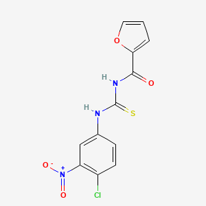 molecular formula C12H8ClN3O4S B5687565 N-{[(4-chloro-3-nitrophenyl)amino]carbonothioyl}-2-furamide 
