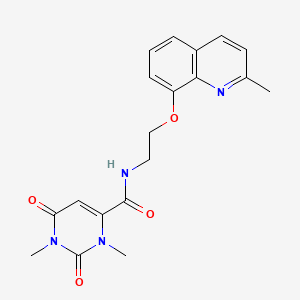 molecular formula C19H20N4O4 B5687570 1,3-dimethyl-N-{2-[(2-methyl-8-quinolinyl)oxy]ethyl}-2,6-dioxo-1,2,3,6-tetrahydro-4-pyrimidinecarboxamide 