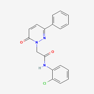 molecular formula C18H14ClN3O2 B5687614 N-(2-chlorophenyl)-2-(6-oxo-3-phenyl-1(6H)-pyridazinyl)acetamide 