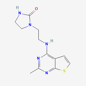 molecular formula C12H15N5OS B5687617 1-{2-[(2-methylthieno[2,3-d]pyrimidin-4-yl)amino]ethyl}imidazolidin-2-one 
