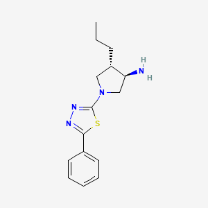 molecular formula C15H20N4S B5687627 (3R*,4S*)-1-(5-phenyl-1,3,4-thiadiazol-2-yl)-4-propylpyrrolidin-3-amine 