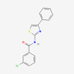 molecular formula C16H11ClN2OS B5687637 3-chloro-N-(4-phenyl-1,3-thiazol-2-yl)benzamide 