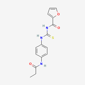 molecular formula C15H15N3O3S B5687648 N-({[4-(propionylamino)phenyl]amino}carbonothioyl)-2-furamide 