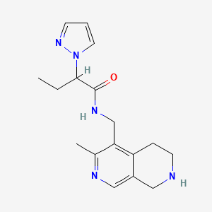 molecular formula C17H23N5O B5687672 N-[(3-methyl-5,6,7,8-tetrahydro-2,7-naphthyridin-4-yl)methyl]-2-(1H-pyrazol-1-yl)butanamide dihydrochloride 