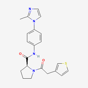 molecular formula C21H22N4O2S B5687705 N-[4-(2-methyl-1H-imidazol-1-yl)phenyl]-1-(3-thienylacetyl)-L-prolinamide 