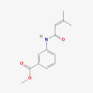 molecular formula C13H15NO3 B5687708 methyl 3-[(3-methyl-2-butenoyl)amino]benzoate 